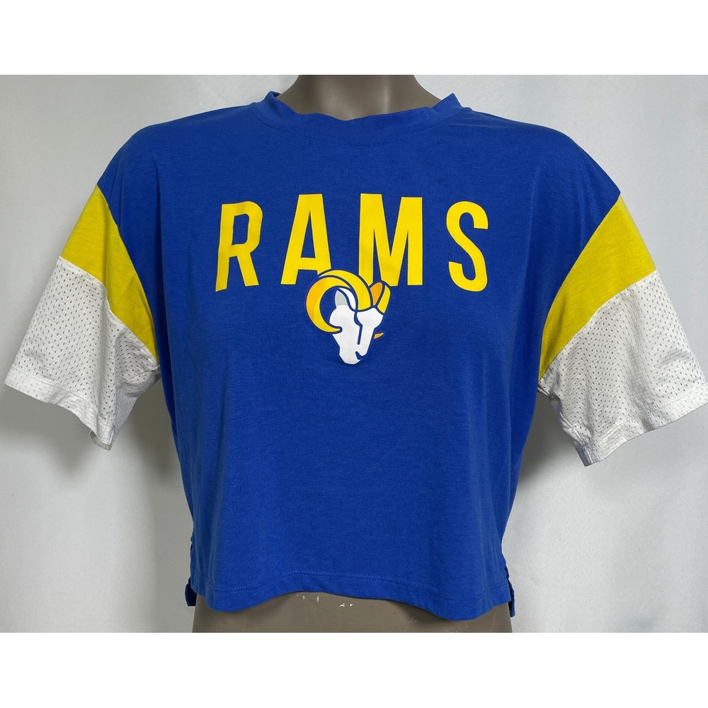 Los Angeles Rams NFL Nike Dri-FIT Cropped Mesh Blue Jersey Shirt Women's SMALL